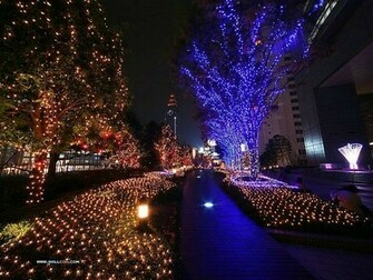 Christmas Display In Tokyo Light Displays Photo Wallpaper
