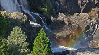 Rainbow Over Waterfall Wallpaper
