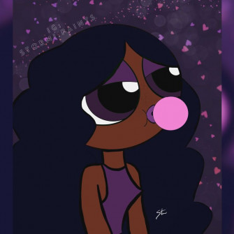 Black Powerpuff Girl In Cute Cartoon Wallpaper Girls