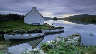 Lake House In Connemara County Ireland Wallpaper