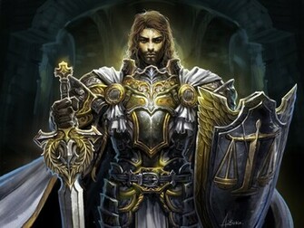 Paladin Sword Shield Cross Cloak Armor Knight Warrior Wallpaper
