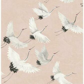 A Street In X Windsong Pink Crane Wallpaper Sample