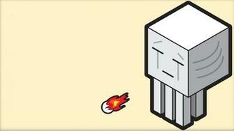 Minecraft Wallpaper With A Flat Ghast Shooting Fireball