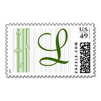 Monogram With Bamboo Background Letter L Postage Stamps We Are Given
