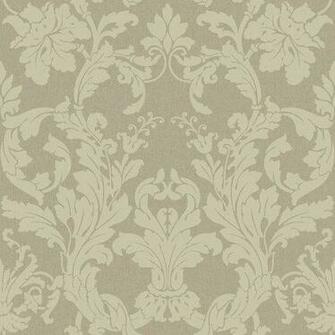 York Wallcoverings Dc1312 Beige Book Acanthus Damask Wallpaper