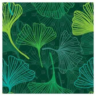 Seamless Background With Decorative Outline Of Flowers Ginkgo