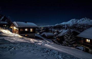 Wallpaper Winter Snow Landscape Mountains Night Nature