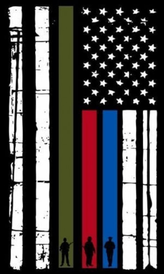Amazon Evan Decals Thin Blue Line Vertical Flag Firefighter