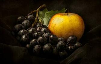 Wallpaper Apple Grape Still Life Food