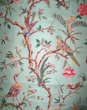 Brunschwig Fils Birds Of A Feather Toile Fabric Yards Celadon