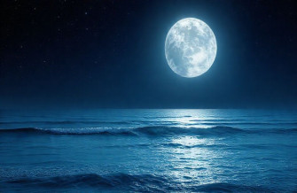 Moon Over Ocean Wallpaper