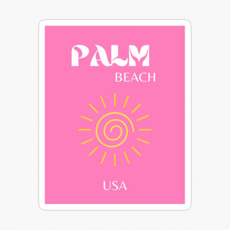 Palm Beach Travel Art Preppy Pink Poster By Carla