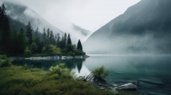 A Peaceful Desktop Wallpaper Featuring Serene Lake Surrounded By