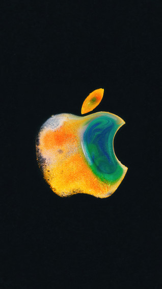 Apple Logo Orange Black Background 4k Wallpaper iPhone HD Phone 4180f