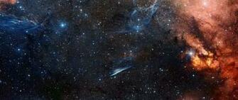 HD Space Stars Sky In Red And Blue Color Wallpaper Byte