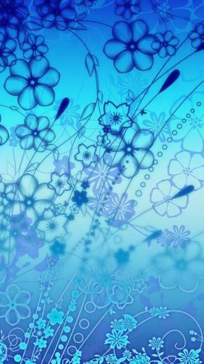 Blue Buttefly And Flowers Wallpaper For Samsung Galaxy S6