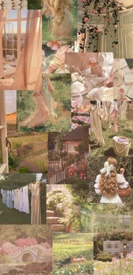 Aesthetic Cottagecore Collage Wallpaper