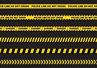 Vector Police Line Art Stock Graphics Image