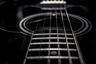 Acoustic Guitar Collage Composition Grip Player Hand Handle Music Wallpaper