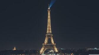 Eiffel Tower At Night Paris France 4k HD Desktop Wallpaper