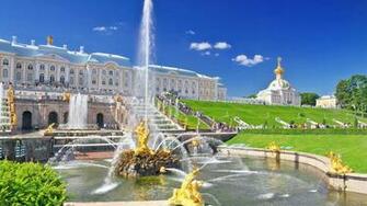 Wallpaper Petergof Petrodvorets Saint Petersburg Palace Samson