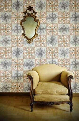 Louise Body Orange Rose Tile Wallpaper