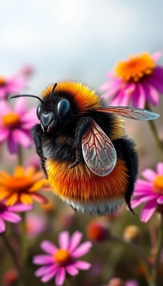 Orange And Black Bumblebee Wallpaper