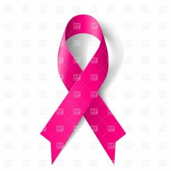 Breast Cancer Awareness Pink Ribbon On White Background