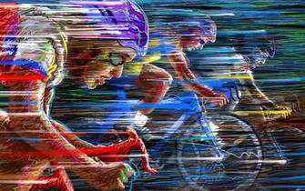 Wallpaper Bike Race Speed Color Cycling Vector Sports