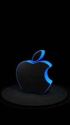3d iPhone Logo Wallpaper Blue Fg Apple