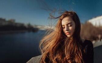 Long Hair Girl Portrait Sunlight Wind Wallpaper Girls