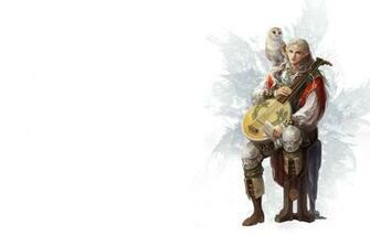 Wallpaper Owl Elf Art Guy Bard Lute Archeage Npc Image For