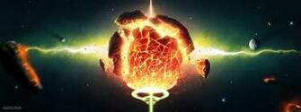 Explosions Planets Dual Screen Destruction Dust Destroyed Wallpaper