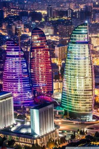Flame Towers Baku Azerbaijan 4k HD Desktop Wallpaper For