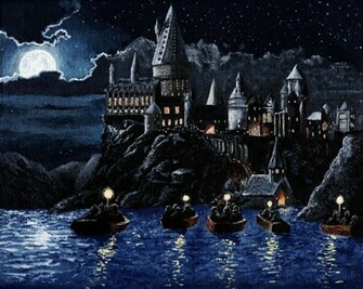 Hogwarts Castle Night Wallpaper By