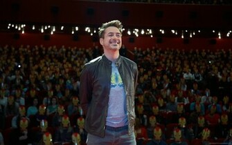 Iron Man Moscow Robert Downey Jr Smiling Wallpaper
