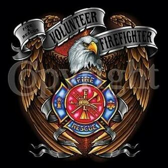 Usa Volunteer Firefighter Bald Eagle Axes Emblem Black T Shirt Ls Ss S
