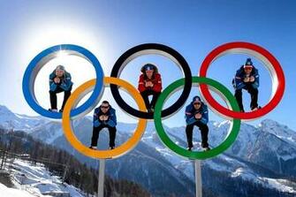 Athletes In The Rings Of Olympic Games Sochi