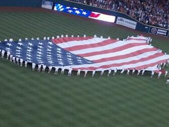 American Flag Detroit Tigers Baseball Comerica Park HD Desktop