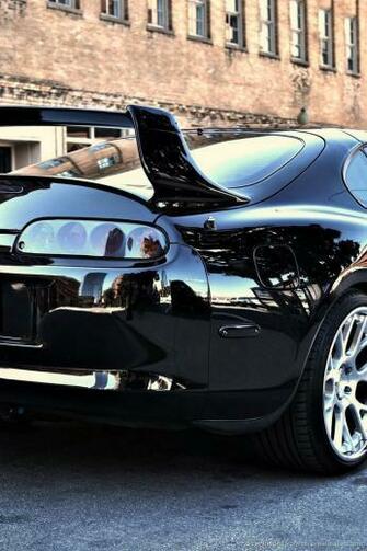 Black Tuned Toyota Supra Wallpaper For iPhone