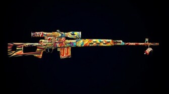 Colorized Machine Gun Wallpaper