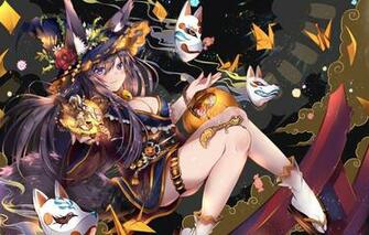 Wallpaper Kawaii Girl Halloween Fox Hat Anime Manga Oppai