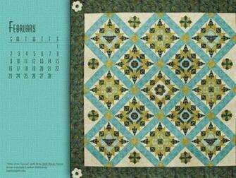 Quilt Calendar Computer Wallpaper February Books