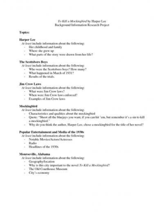 To Kill A Mockingbird By Harper Lee Background Information