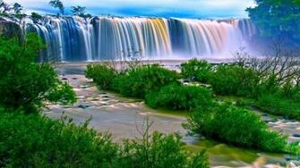 Rainbow Waterfall Computer Wallpaper Desktop Background