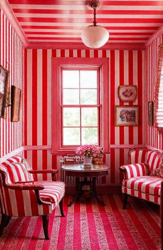 Red And White Striped Wallpaper