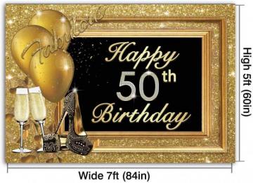Amazon Funnytree 50th Happy BirtHDay Party Backdrop