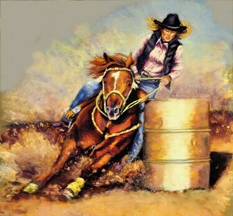 Barrel Racing Background Portrait