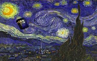 Starry Night Tardis iPhone Wallpaper