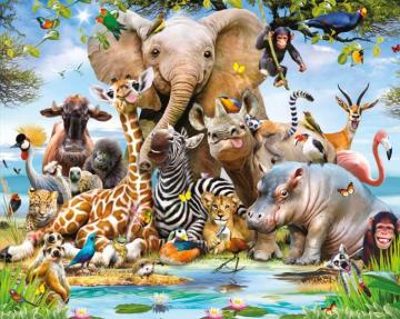 Kids Room Paper Wallpaper Animals Homewallmurals
